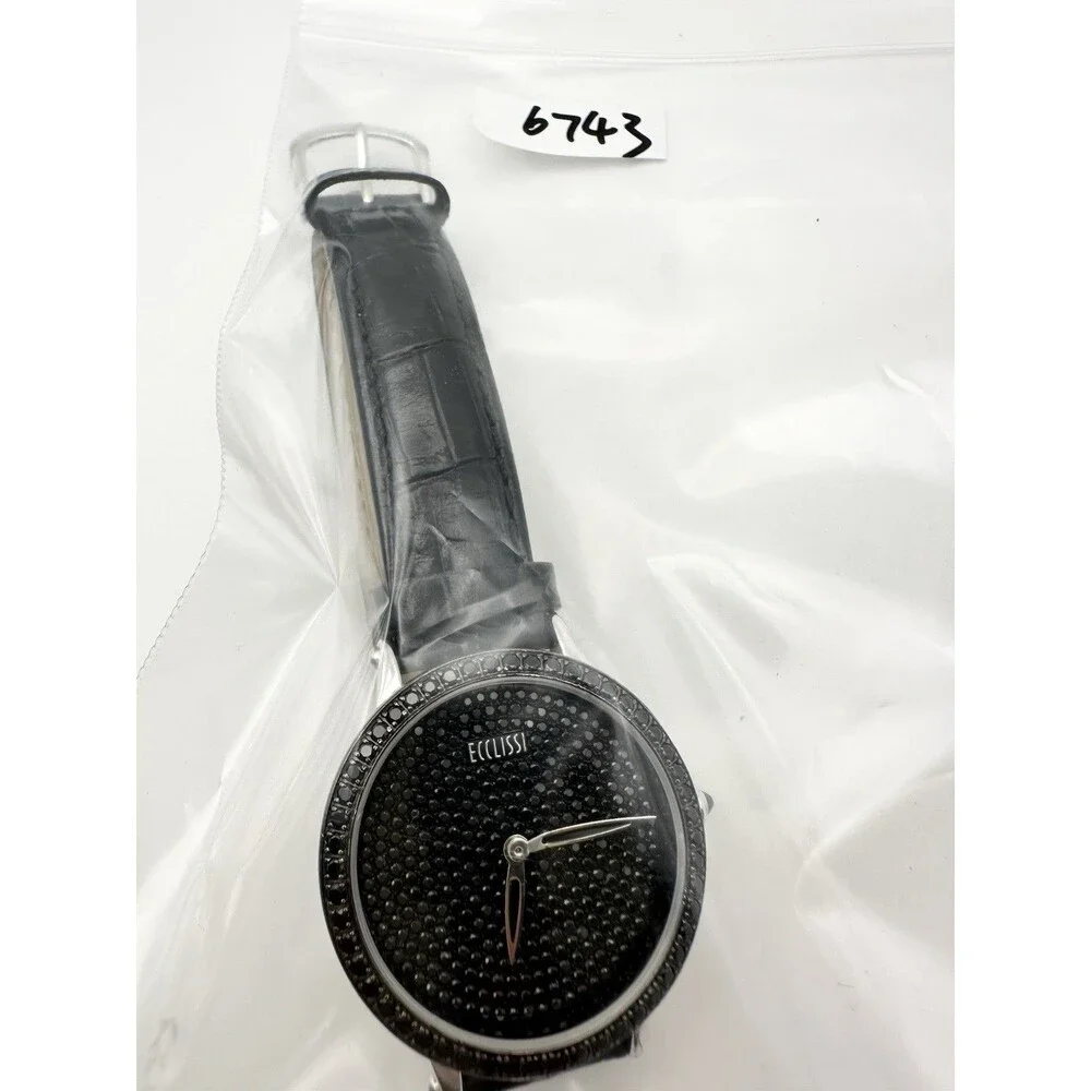Ecclissi Sterling Silver Black Spinel Bezel/Dial Watch - Missing watch Cover